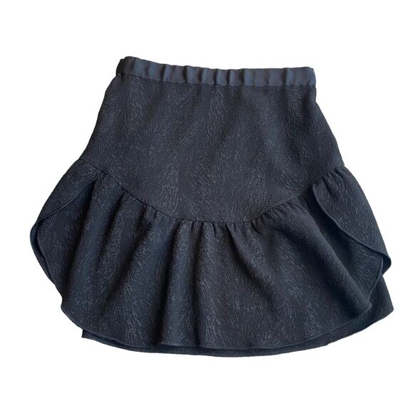 Revolve Saylor Brianna Textured Black Mini Skirt Size S Textured Ruffle - Picture 6 of 6